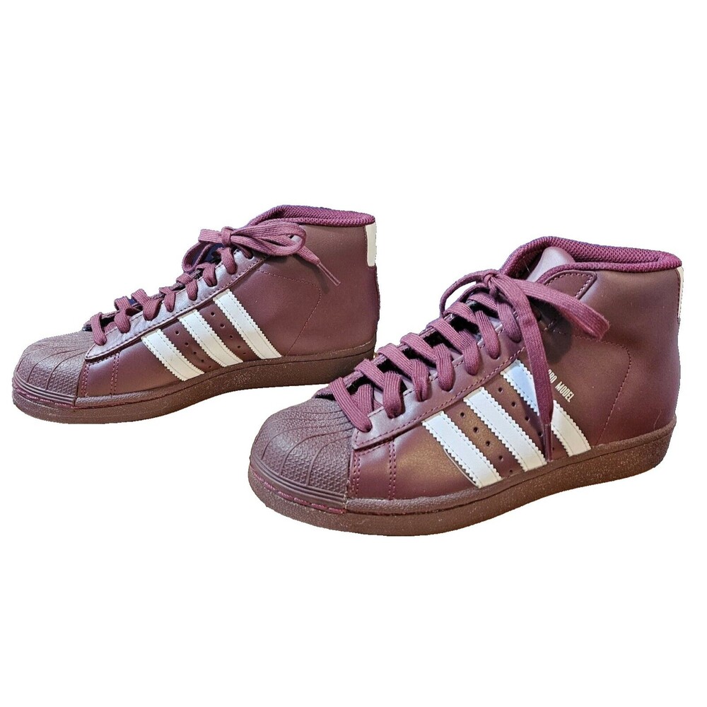 Adidas Pro Model Youth Size 4.5 Maroon Athletic Leather Shoes Sneakers B39370